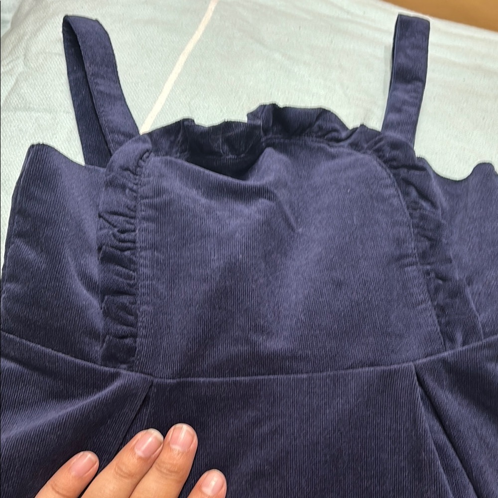 Navy Ruffle Dress - Picture 2 of 5